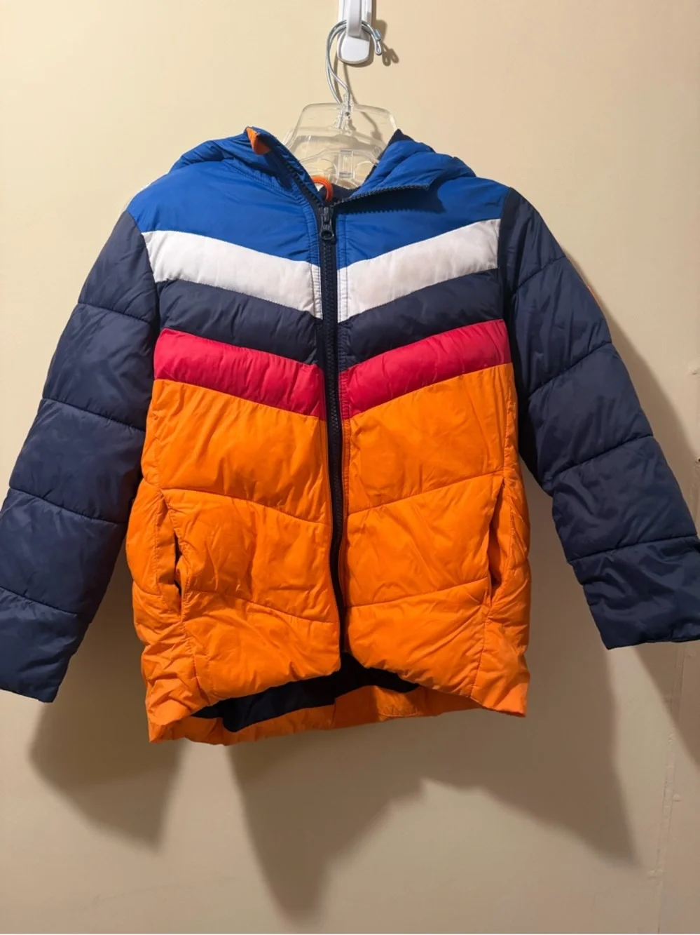 Gap Kids Color block puffer coat Size XS